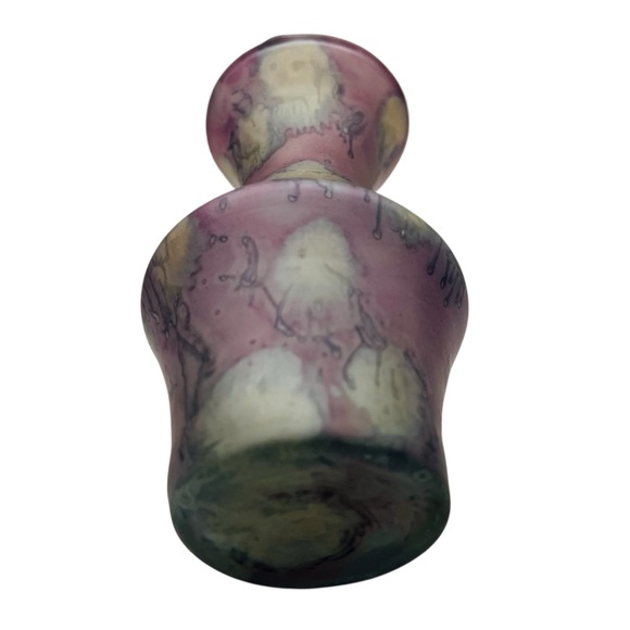 Vintage Hand Painted Art Glass Watercolor Vase - Picture 6 of 6